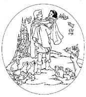 coloriage blanche neige dans les bras de son prince